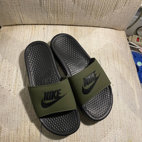 Nike | Shoes | Olive Green Nike Slides 
